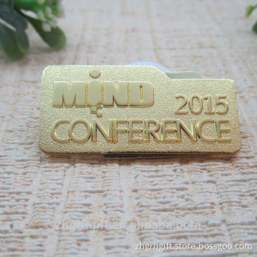 Wholesale Gold Plated Square Lapel Pin Custom Made Metal Badge